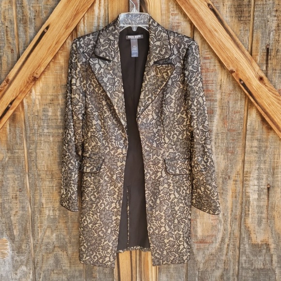 Bisou Bisou Michele Bohbot Long Black Jacket - Picture 1 of 8